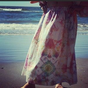 Handmade tie dye boho style mandala pattern skirt